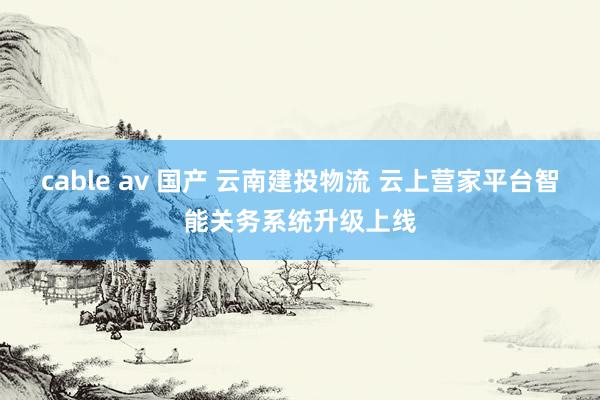 cable av 国产 云南建投物流 云上营家平台智能关务系统升级上线