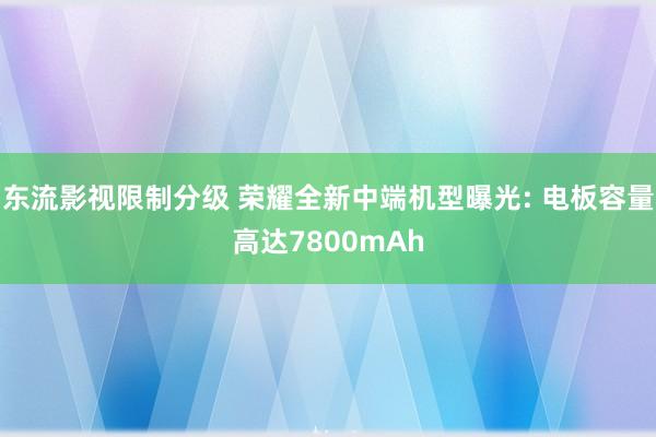 东流影视限制分级 荣耀全新中端机型曝光: 电板容量高达7800mAh