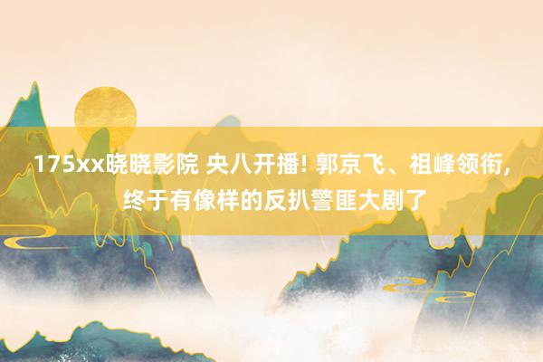 175xx晓晓影院 央八开播! 郭京飞、祖峰领衔， 终于有像样的反扒警匪大剧了