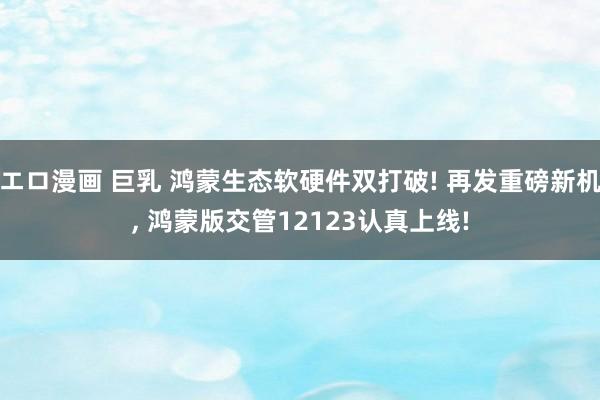 エロ漫画 巨乳 鸿蒙生态软硬件双打破! 再发重磅新机， 鸿蒙版交管12123认真上线!