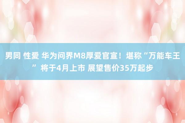 男同 性愛 华为问界M8厚爱官宣！堪称“万能车王” 将于4月上市 展望售价35万起步