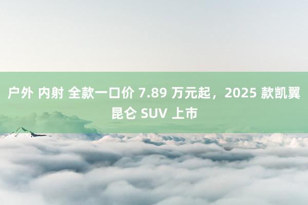 户外 内射 全款一口价 7.89 万元起，2025 款凯翼昆仑 SUV 上市
